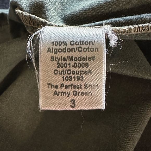 Current/Elliott The Perfect Shirt in Army Green 3 Large - Picture 9 of 9